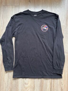 Vans Black Long-Sleeve Tee with Small Space Patch